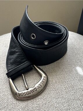 Men's Harley Davidson belt harley davidson buckle, black leather belt, size 58